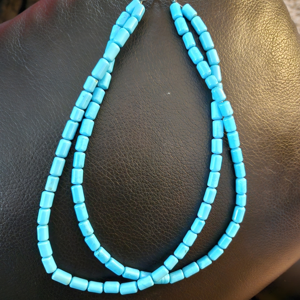 Turquoise Beaded Necklace - Bright Blue Women's Necklace